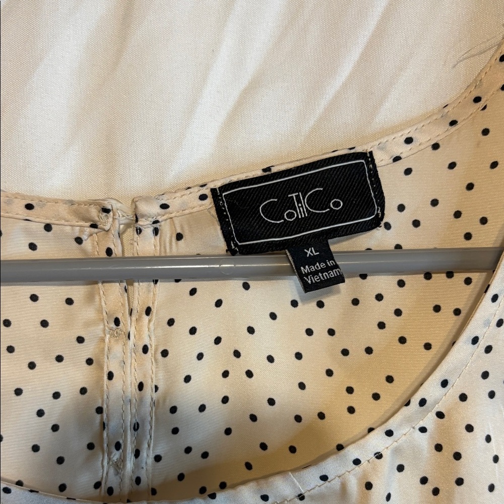 Cato Beige and Black Dotted Blouse - Picture 2 of 2